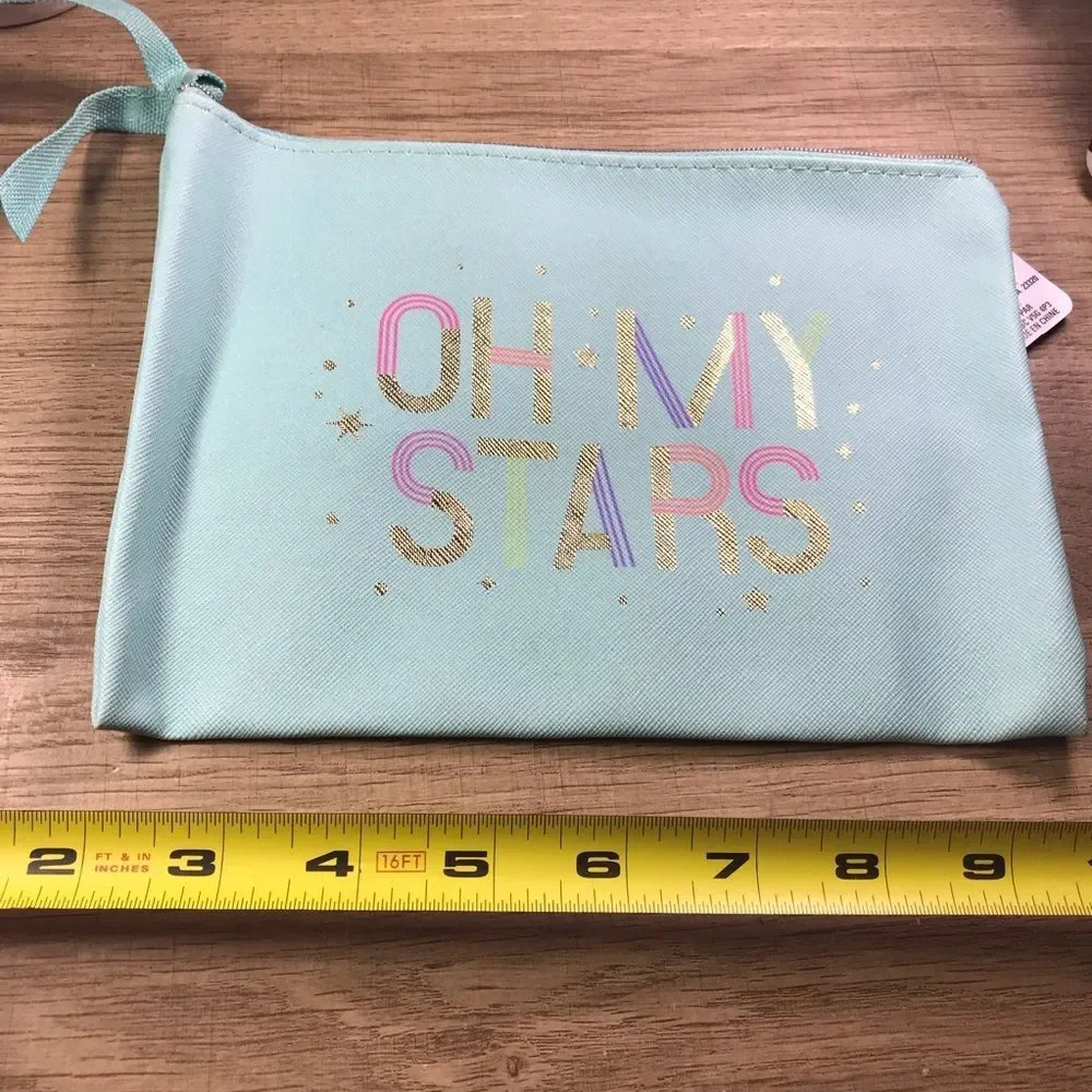 Mint Green 'Oh My Stars' Cosmetic Bag